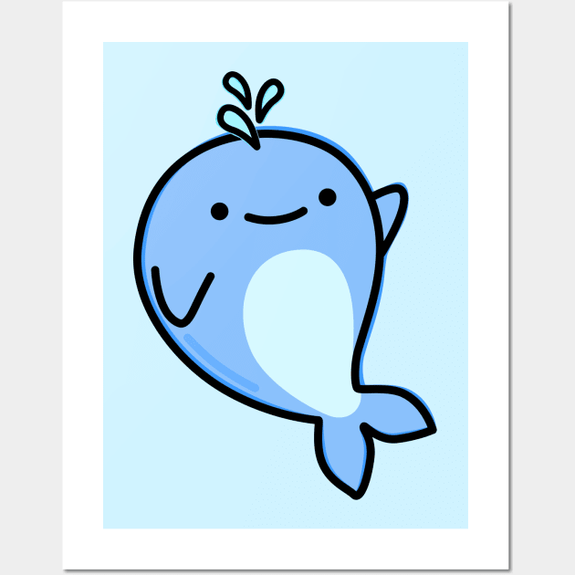 Cute Whale Wall Art by happyfruitsart